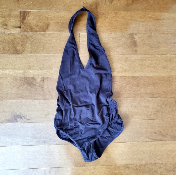 American Apparel brown halter open-back bodysuit - Picture 3 of 5